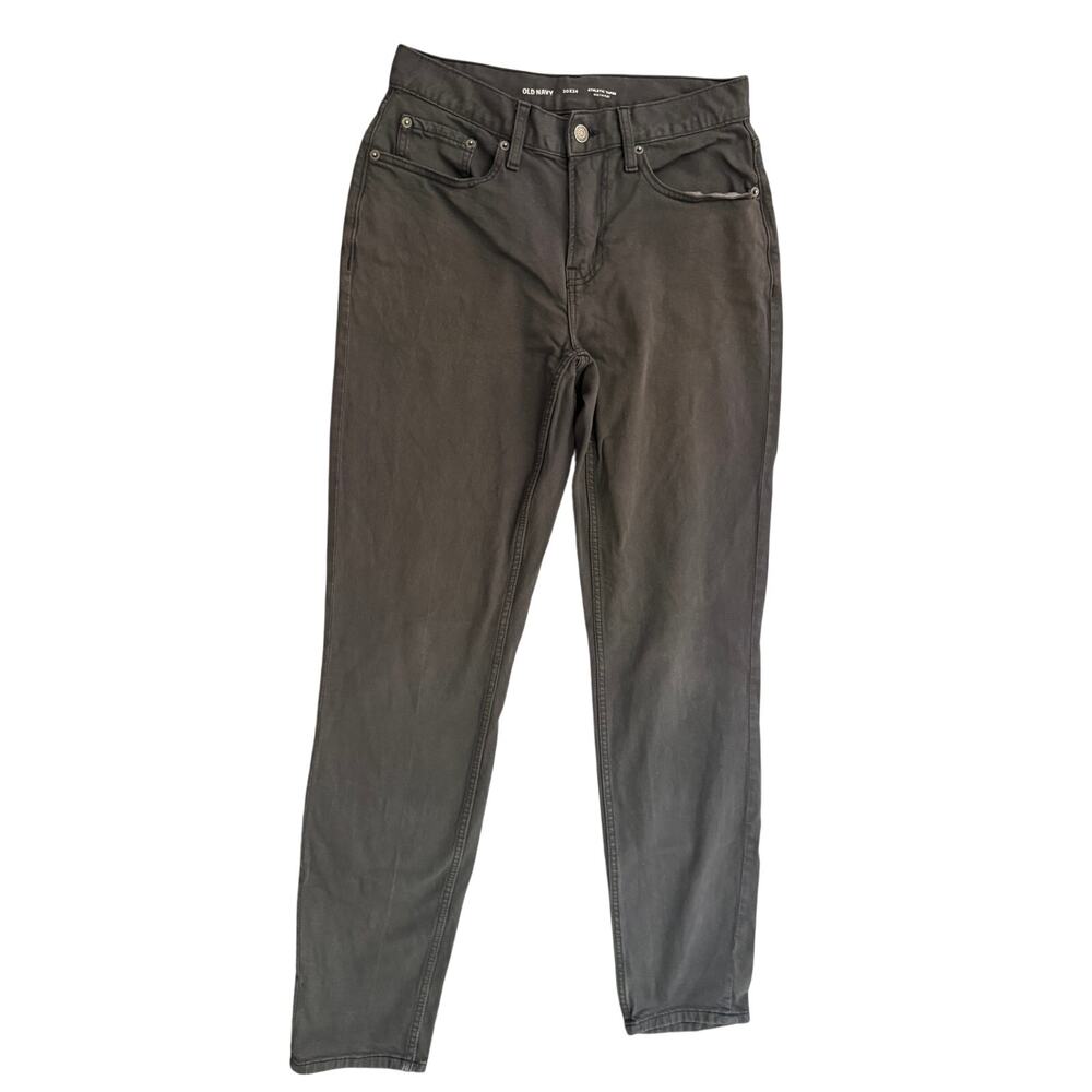 Old Navy Mens Athletic Taper Pants 30x34 Charcoal Grey Built In Flex Stretch